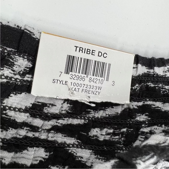 inc Cabana Pants Womens Size 3X Black White Ikat Print Wide Leg Cotton Lined - Picture 6 of 11